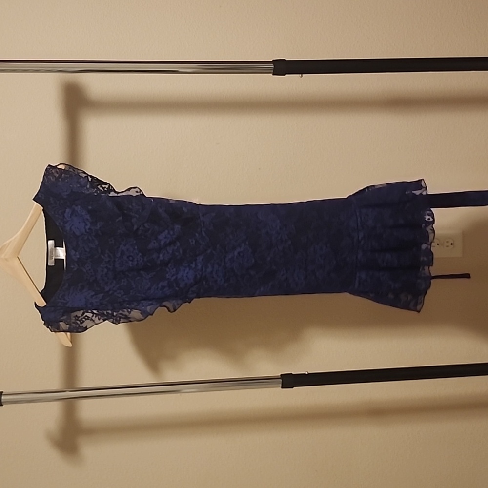 Lascana Ruffled Blue Dress - Picture 3 of 5